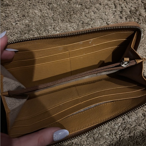 Michael Kors Camel Textured Leather Wallet - Picture 2 of 3